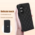 For Samsung Galaxy S24 5G Crossbody Multifunction Rhombic Leather Phone Case(Black)