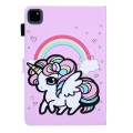 For iPad Pro 11 2024 Colored Drawing Leather Smart Tablet Case(Rainbow Unicorn)