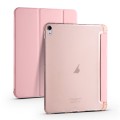 For iPad Air 11 2024 3-fold TPU Leather Smart Tablet Case with Pen Slot(Pink)