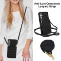 For Samsung Galaxy S24 5G YM015 Crossbody Rhombic Card Bag RFID Phone Case(Black)