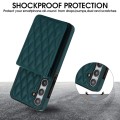 For Samsung Galaxy S24+ 5G YM015 Crossbody Rhombic Card Bag RFID Phone Case(Green)