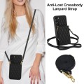 For Samsung Galaxy S23 5G YM015 Crossbody Rhombic Card Bag RFID Phone Case(Black)
