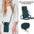 For Samsung Galaxy S23 5G YM015 Crossbody Rhombic Card Bag RFID Phone Case(Green)