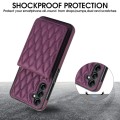 For Samsung Galaxy A14 4G / 5G YM015 Crossbody Rhombic Card Bag RFID Phone Case(Dark Purple)
