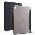 For iPad Air 11 2024 Multi-folding TPU Leather Smart Tablet Case with Pen Slot(Black)