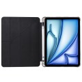 For iPad Air 11 2024 Multi-folding TPU Leather Smart Tablet Case with Pen Slot(Black)