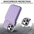 For iPhone 14 Pro Max YM015 Crossbody Rhombic Card Bag RFID Phone Case(Light Purple)