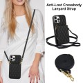 For iPhone 14 YM015 Crossbody Rhombic Card Bag RFID Phone Case(Black)