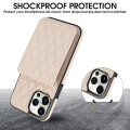 For iPhone 13 Pro Max YM015 Crossbody Rhombic Card Bag RFID Phone Case(White)