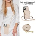 For iPhone 11 YM015 Crossbody Rhombic Card Bag RFID Phone Case(White)