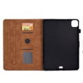 For iPad Pro 11 2024 Rhombus Embossed Leather Tablet Case(Brown)