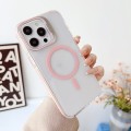 For iPhone 14 Pro Max J2 High Transparent MagSafe Magnetic Frame Holder Phone Case(Pink)