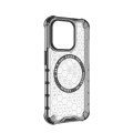 For iPhone 15 Pro Max Honeycomb Magnetic Ring Shockproof Phone Case(White)