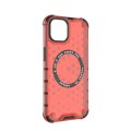 For iPhone 13 Honeycomb Magnetic Ring Shockproof Phone Case(Red)