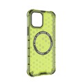 For iPhone 12 / 12 Pro Honeycomb Magnetic Ring Shockproof Phone Case(Green)
