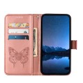 For Sharp Aquos R9 SH-51E Embossed Butterfly Leather Phone Case(Rose Gold)