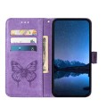 For Itel P55 4G Embossed Butterfly Leather Phone Case(Light Purple)