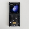 For Samsung Galaxy Z Flip4 5G PC Full Diamond Shockproof Folding Phone Case with Swan Logo(Black)