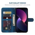 For iPhone 14 Skin Feel Geometric Lines Leather Phone Case(Blue)