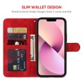 For iPhone 13 mini Skin Feel Geometric Lines Leather Phone Case(Red)