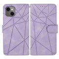 For iPhone 13 mini Skin Feel Geometric Lines Leather Phone Case(Purple)