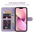 For iPhone 13 mini Skin Feel Geometric Lines Leather Phone Case(Purple)