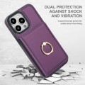 For iPhone 14 Pro Max RFID Anti-theft Card Ring Holder Phone Case(Dark Purple)