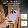 For iPhone 12 Pro Max RFID Anti-theft Card Ring Holder Phone Case(Purple)