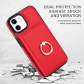 For iPhone 12 mini RFID Anti-theft Card Ring Holder Phone Case(Red)