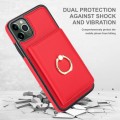 For iPhone 11 Pro Max RFID Anti-theft Card Ring Holder Phone Case(Red)