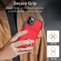 For iPhone 11 Pro Max RFID Anti-theft Card Ring Holder Phone Case(Red)