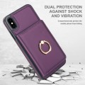 For iPhone XS / X RFID Anti-theft Card Ring Holder Phone Case(Dark Purple)