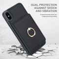 For iPhone XR RFID Anti-theft Card Ring Holder Phone Case(Black)