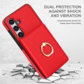 For Samsung Galaxy A15 4G/5G RFID Anti-theft Card Ring Holder Phone Case(Red)