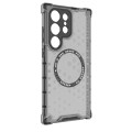 For Samsung Galaxy S24 Ultra 5G Honeycomb Magnetic Ring Shockproof Phone Case(Black)