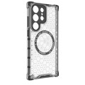 For Samsung Galaxy S23 Ultra 5G Honeycomb Magnetic Ring Shockproof Phone Case(White)