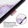 For Samsung Galaxy Z Fold6 PT003 Marble Pattern Flip Leather Phone Case(White Purple)