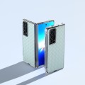 For Honor Magic Vs2 Woven Texture Transparent Frame PU Phone Case(Light Green)