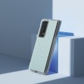 For Honor Magic Vs2 Woven Texture Transparent Frame PU Phone Case(Light Green)