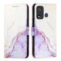 For itel P17 / A27 PT003 Marble Pattern Flip Leather Phone Case(White Purple)