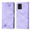For TCL 303 Skin Feel Embossed Leather Phone Case(Light Purple)