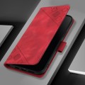 For TCL 30+ Skin Feel Embossed Leather Phone Case(Red)