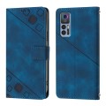 For TCL 30+ Skin Feel Embossed Leather Phone Case(Blue)