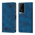 For TCL 50 XE Skin Feel Embossed Leather Phone Case(Blue)
