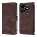 For Tecno Spark 20 Skin Feel Embossed Leather Phone Case(Brown)