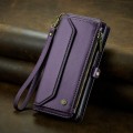 For Google Pixel 8 CaseMe C36 Card Slots Zipper Wallet RFID Anti-theft Leather Phone Case(Purple)