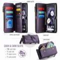 For Google Pixel 8 CaseMe C36 Card Slots Zipper Wallet RFID Anti-theft Leather Phone Case(Purple)