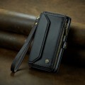 For iPhone 12 Pro CaseMe C36 Card Slots Zipper Wallet RFID Anti-theft Leather Phone Case(Black)