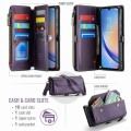 For Samsung Galaxy A34 5G CaseMe C36 Card Slots Zipper Wallet RFID Anti-theft Leather Phone Case(Pur