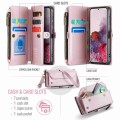 For Samsung Galaxy S20 CaseMe C36 Card Slots Zipper Wallet RFID Anti-theft Leather Phone Case(Pink)